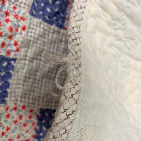 VTG/Antique Handmade Patchwork Quilt Kittens Gingham Checkerboard Blanket Cotton - Picture 6 of 6